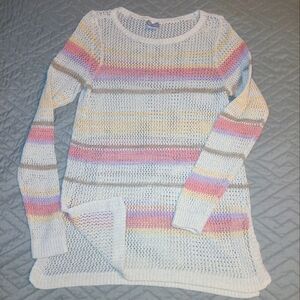 Chico's Open Weave Summer Sweater Sz 0 EUC